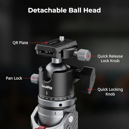 SmallRig 65.6"/ 166.5cm Carbon Fiber Ball Head Monopod for Camera - size: 166.5cm / 65.6"