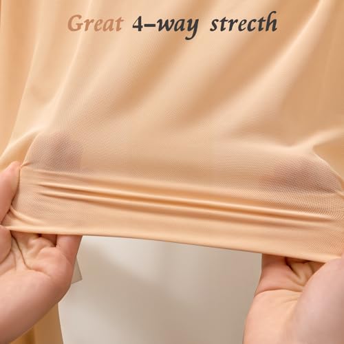 Horbaunal 4-Way Stretch Mesh Fabric by The Yard, Nude 1 Yard - color: Nude, size: 1 Yard