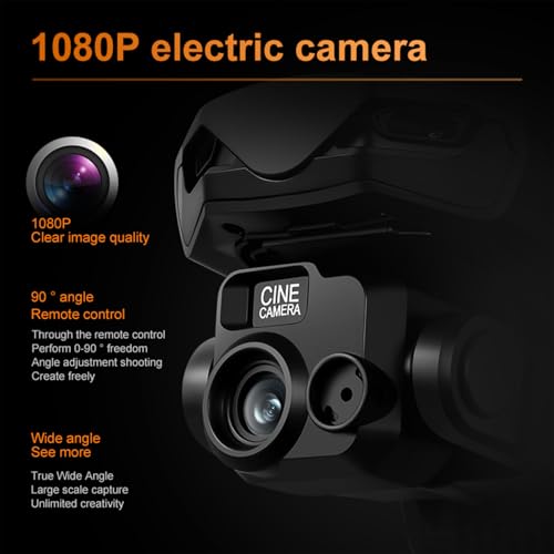 GPS Drone with 2 Wide-Angle Camera 4K for Adult,5" Screen Control - color: black