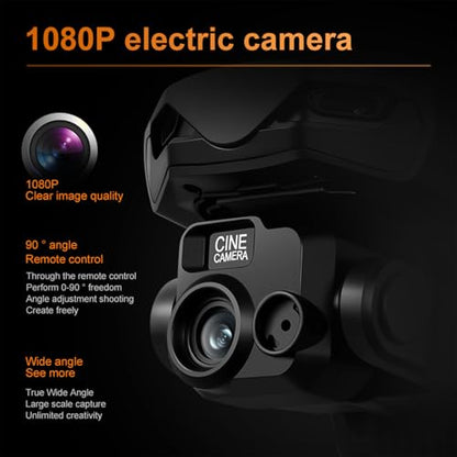 GPS Drone with 2 Wide-Angle Camera 4K for Adult,5" Screen Control - color: black