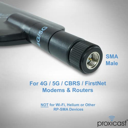 Proxicast 4G, 5G, CBRS 6 dBi Omni-Directional Swivel SMA Terminal Antenna - size: 2 Pack