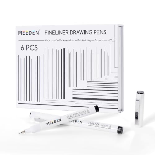 MEEDEN Micro Fineliner Drawing Pens: 1mm Chisel Nib, 6 Pack, Black Ink - style: 1mm Chisel Nib