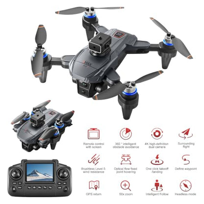 GPS Drone with 4K Camera for Adults, Brushless Motor, Beginner Drone Gifts
