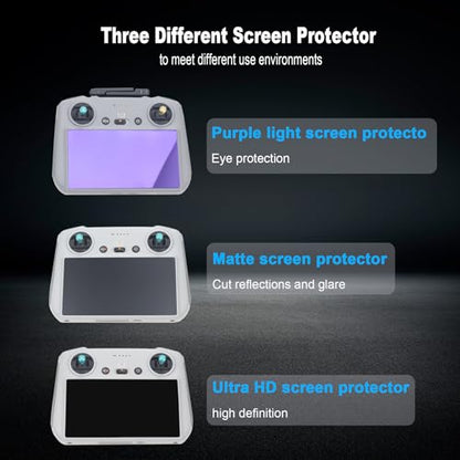 3 Pack HD Tempered Glass Screen Protector for DJI RC/RC 2