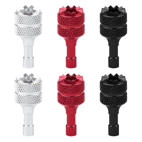6 PCS Drone Controller Sticks, Detachable Aluminum Alloy Drone Joysticks Sticks Compatible with DJI Mini 3 Pro/Air 3/Mavic 3 Pro RC & RC 2 Replacement Accessories(Silver, Black, Red) - color: Silver, Black, Red