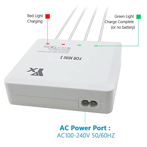 Hanatora Fast Battery Charger for DJI Mini 4 Pro, Mini 3 Pro Drone - 6 in 1 Rapid Multi Parallel Charging Hub Accessories