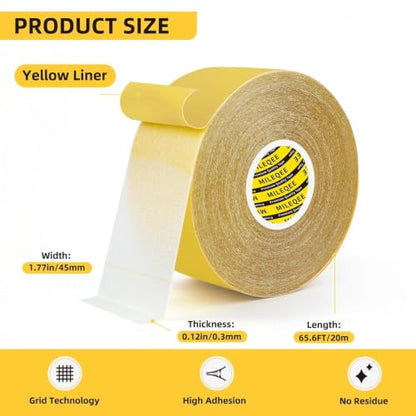 High Tack Double Sided Tape Heavy Duty Grid Mesh Magic,1.77" x 66FT - size: 1 Pack, 1.77" x 66FT