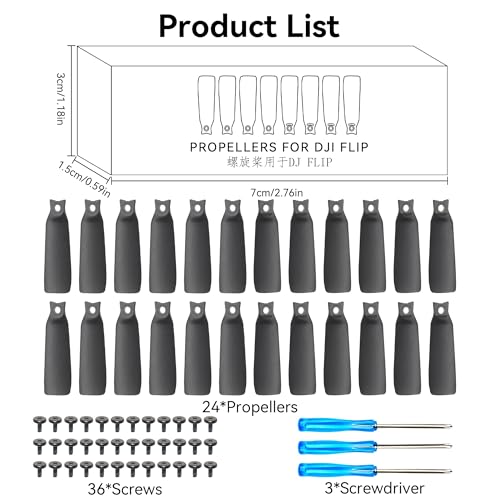 Propellers for DJI Flip Blades - 24PCS Props Quick Replacement Spare Part Low Noise Wings for DJI Flip Drone Accessories