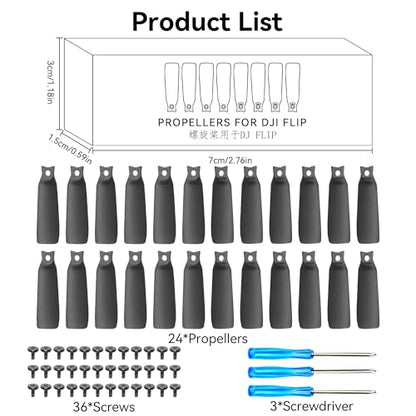 Propellers for DJI Flip Blades - 24PCS Props Quick Replacement Spare Part Low Noise Wings for DJI Flip Drone Accessories