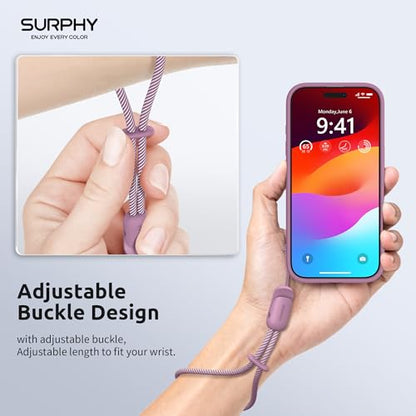 SURPHY 2 Pack Phone Lanyard, Phone Wrist Strap for Case, Camera Wrist Strap - color: Lilac Purple & Gray