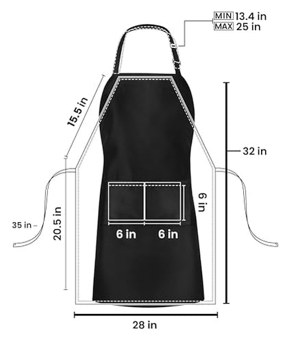 Utopia Kitchen Bib Aprons 10 Pack Adjustable With 2 Pockets - color: Black