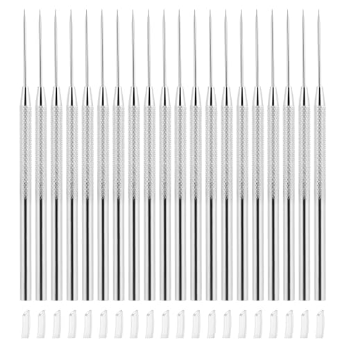 QWORK 20 Pcs Clay Sculpting Tools Set - Stainless Steel Ceramic Needle Modeling Carving Pottery Tools for Detailed Sculpture Projects