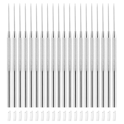 QWORK 20 Pcs Clay Sculpting Tools Set - Stainless Steel Ceramic Needle Modeling Carving Pottery Tools for Detailed Sculpture Projects