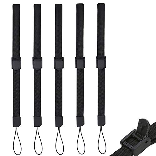 Pluxen Hand Wrist Strap Lanyard, 5 Pieces Universal Wristlet Wristband with Adjustable Slider Lock Compatible with Wii Remote Controller Mobile Phone Black - color: 5 Black