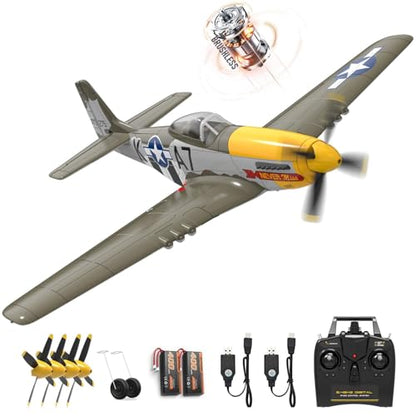 P51 Mustang RC Plane 4 Channel Brushless 500mm for Adults Outdoor