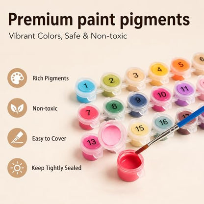 AUKELHJ Paint by Numbers Kit for Adults Beginner, Vase Flowers, 16X20 Inch - color: 17-Flowers