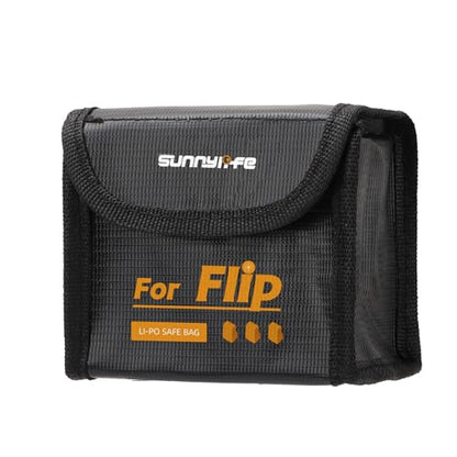 CAPART Battery Safe Bag for DJI Flip Drone Accessories, Fire-proof Explosion-proof Battery Safe Pouch for Charging and Storage (Large Size for 3pcs Batteries)