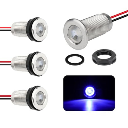 Marine LED Boat Interior Lights, 12V-24V, 4PCS Blue, IP68 - color: BLUE