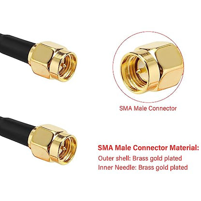 XRDS -RF RG316 SMA Male to SMA Male Coaxial Cable 4FT, 2 Pack Flexible SMA Extension Antenna Cable for WiFi Antenna, Router, SDR, FPV, GPS, Test Equipment - size: 4 FT