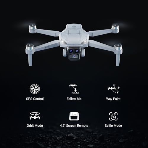 Contixo GPS Drone with Camera, 4.5" LCD Screen on Controller, FPV Drones, Orbit Mode, Auto Return Home, Follow Me for Adult Beginner, Brushless Drone Long Range Circle Fly, Under 249g