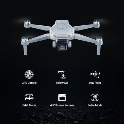 Contixo GPS Drone with Camera, 4.5" LCD Screen on Controller, FPV Drones, Orbit Mode, Auto Return Home, Follow Me for Adult Beginner, Brushless Drone Long Range Circle Fly, Under 249g
