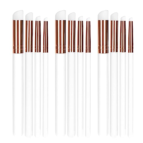 UNIMEIX Mini Blending Brushes for Card Making, Dry Miniature Painting Set Background Blender Paint Brushes Small Detailed Paint Brushes (12 Pack) - color: White