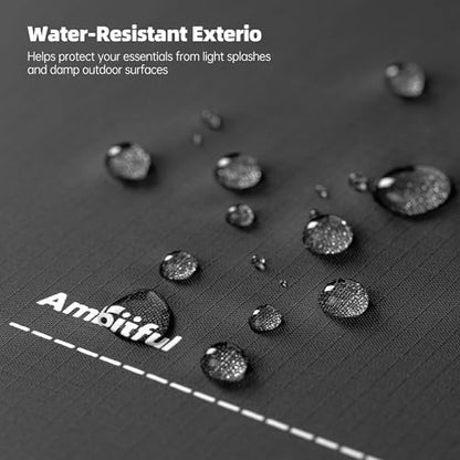 AMBITFUL AP-01 Water-Resistant Organizer Pouch, 8.6x6.9 in,Black - size: M（2L）