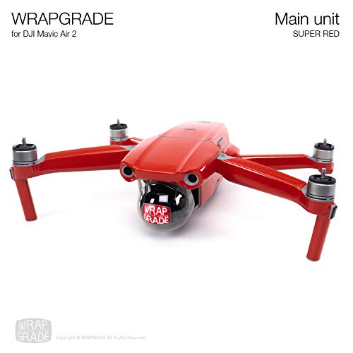 Wrapgrade Main Unit Skin Compatible with DJI Mavic Air 2 (Super RED) - color: Super Red