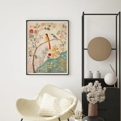 WUDWL Persian Birds Flowers Paint by Numbers Kit for Adults Beginner, with Framed - color: YH04249