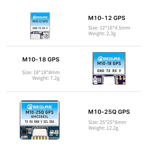 SEQURE M10-25Q FPV GPS Module with QMC5883L Compass Dual Protocol Upgraded 10th Generation Chip Fast Satellite Positioning for FPV Racing Drones - size: M1025Q