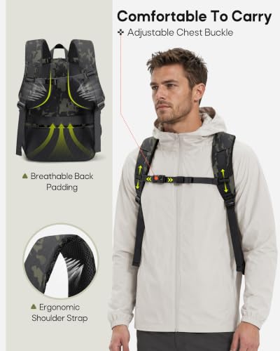 RAINSMORE Camera Backpack, DSLR/SLR/Mirrorless Tactical Camera Bag Cases - color: Camouflage Green