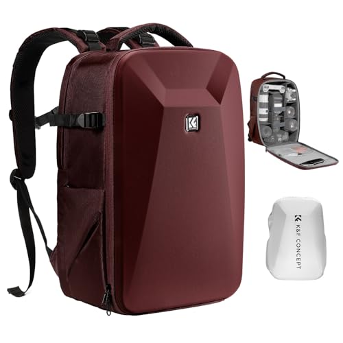 K&F CONCEPT Camera Backpack,Hardshell Photography DSLR Camera Bag - color: Red
