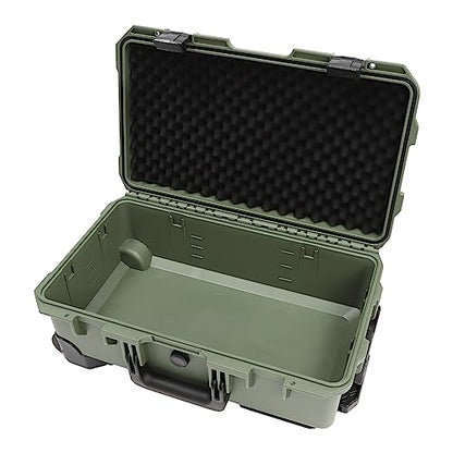 Waterproof Travel Camera Hard Case, 22” x 14” x 9” Camera Large Protective Hard Camera Case with Customizable Foam Large Rolling Lockable Hard Storage Case for Cameras, Drones. (Green) - color: Green