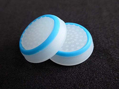 Silicone Thumb Stick Joystick Cap Analog Grip Thumbsticks Cap Cover Case for Switch NS Controller (White-Blue) - color: White-Blue
