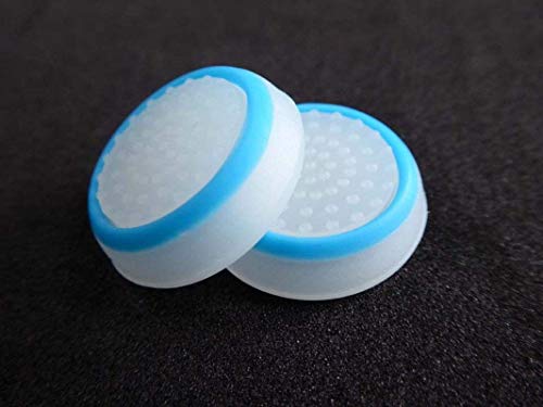 Silicone Thumb Stick Joystick Cap Analog Grip Thumbsticks Cap Cover Case for Switch NS Controller (White-Blue) - color: White-Blue