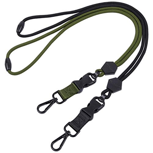 Wisdompro 2 Pack 23" Lanyard with Safety Breakaway Buckle -Black,Army Green - color: Black, Army Green, size: 23 inches