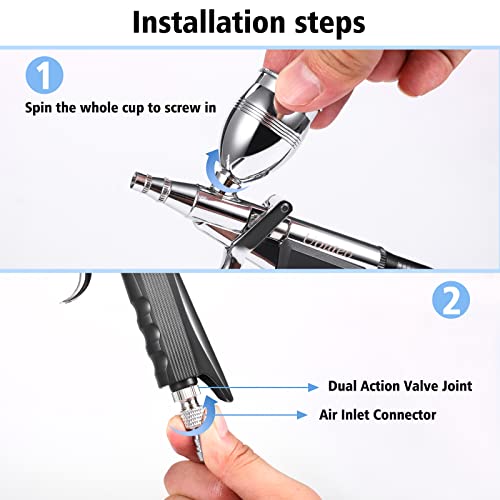 Airbrush Trigger Gun with 0.5 mm Needles 2CC/5CC/13CC Cup - color: 166AK 0.5mm airbrush kit