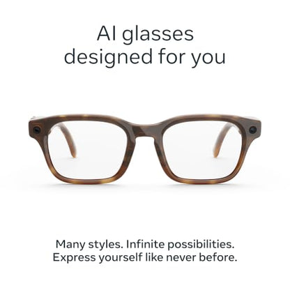 Meta Glasses, Adventurer AI Glasses - color: Classic Tortoise/Clear Lenses, size: Standard