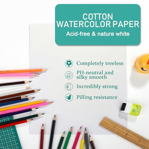 TecUnite 8.5 x 11.5 Inch 60 Sheets Watercolor Paper Pad Bulk - size: 8.5 x 11.5 inch