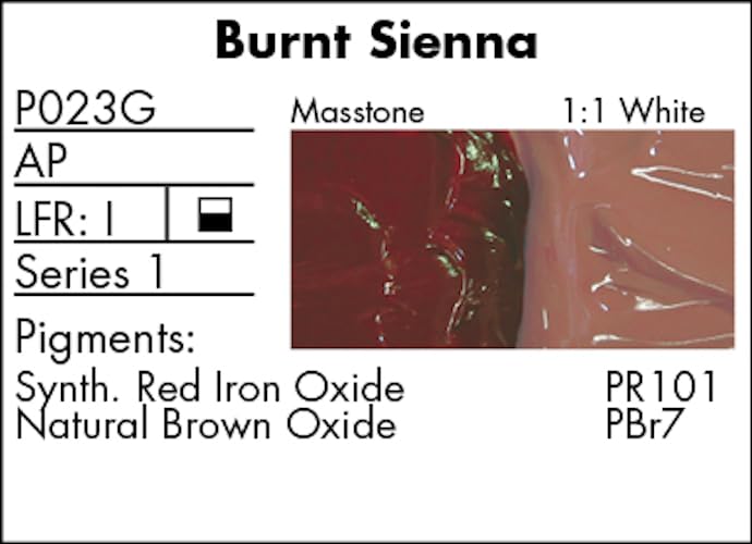 Grumbacher Pre-Tested Oil Paint, 37ml/1.25 Ounce, Burnt Sienna (P023G) - color: Burnt Sienna