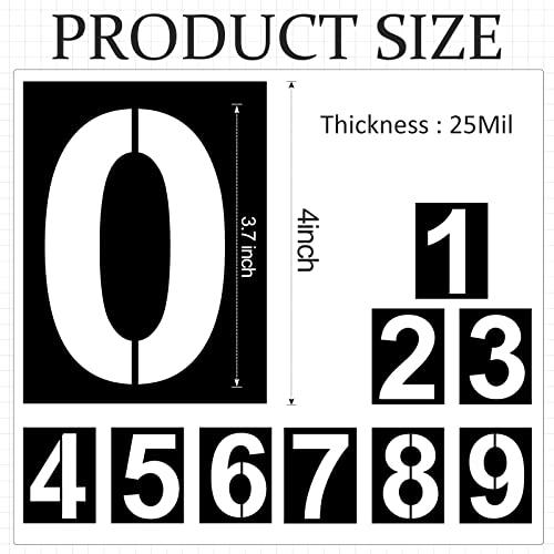 4 Inch Number Stencils Plastic Number Stencils Reusable Digital Painting Templates for Cake Stencil Address Templates - size: 4 Inch