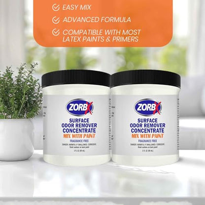 ZORBX 3 Oz Concentrate Surface Odor Remover Paint Additive (Pack of 2) - size: 2 Jars