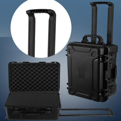 21" L x 16" W x 10" H Large Hard Case with Foam, Portable Rolling Hard Case with Wheels, Waterproof Shockproof Dustproof, Suitable for Cameras, Lenses, Camcorder, Instrument, Telescopes - size: 21 Inch