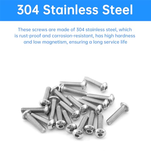 350 Pcs M1.6 M2 M2.5 Hex Socket Button Head Screws M3 Hex Socket Flat Head Screws M1.5 Pins M2.5 Hex Nuts Assortment Kit for RC Crawler Car Hardware Set