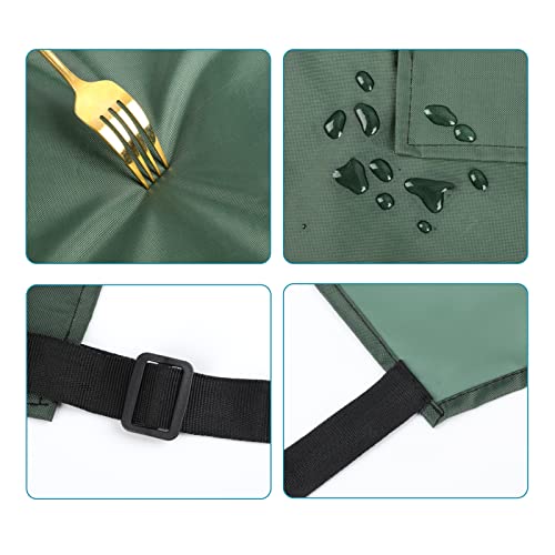 Waterproof Rubber Apron Adjustable Dishwasher Apron - Heavy Duty Work Apron - color: Green, size: 2 Pack