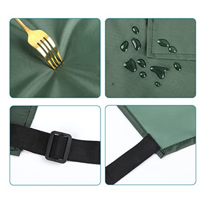 Waterproof Rubber Apron Adjustable Dishwasher Apron - Heavy Duty Work Apron - color: Green, size: 2 Pack