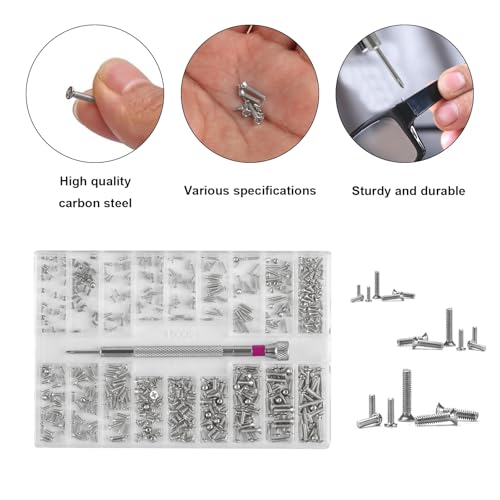 500 Pcs Micro Screw Repair Kit M1.2 M1.4 M2 Self Tapping Tiny Screws