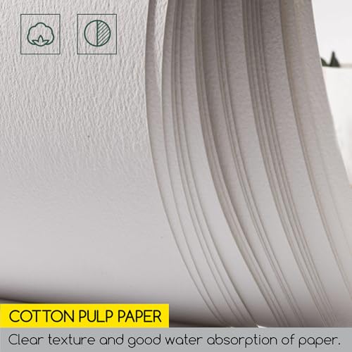 MEEDEN 10"X7" Cotton Watercolor Paper Block: Rough Grain, 140lb/300gsm - color: Rough Grain, size: 10×7"