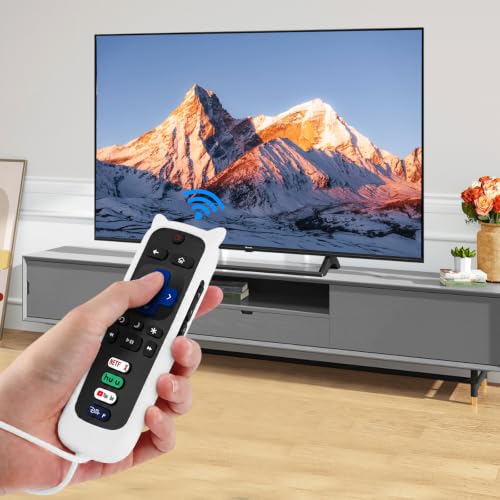 Remote Control Cover TV Remote Cover Universal Remote Case Glow Sleeve with Lanyard for Smart TV Remote Holder - color: White