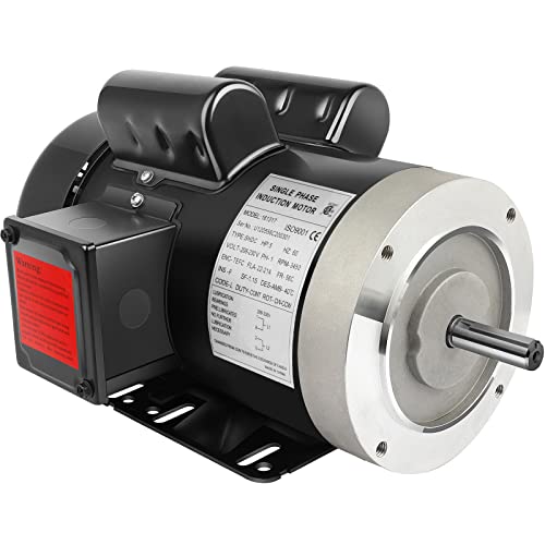 5HP General Electric Motor 3450RPM Single Phase 208-230V 56C TEFC CW/CCW - size: 5HP